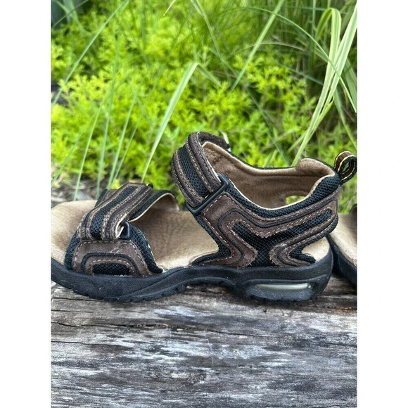 Stride Rite Brown Black Kids Sandals Hook And Loop Closure 9.5 - Picture 7 of 9